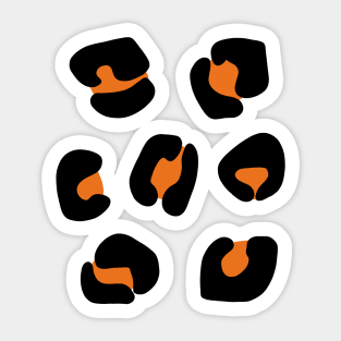 Large, Orange and Black, Leopard Spots Pack on Grey Sticker